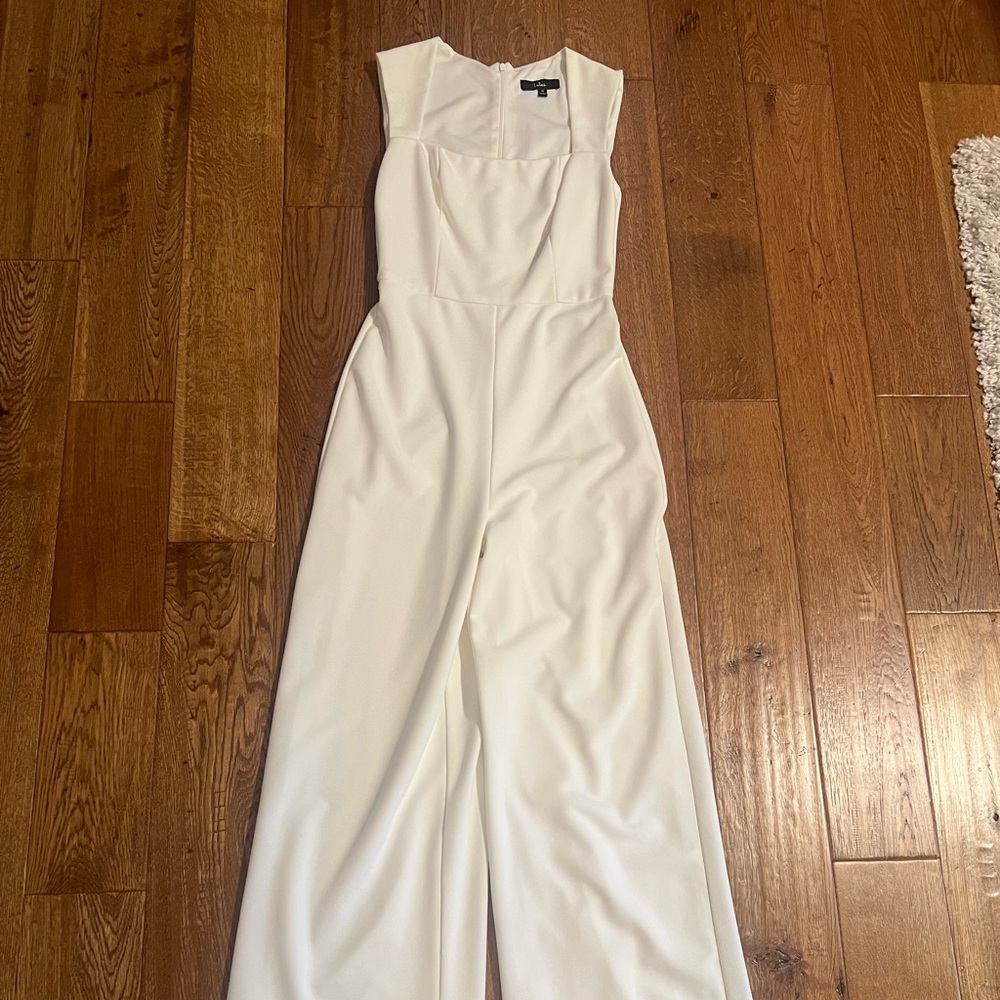 Lulu's White Halter Jumpsuit with Wide-Leg Design